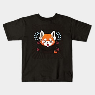 Panicked Comic Red Panda Kids T-Shirt